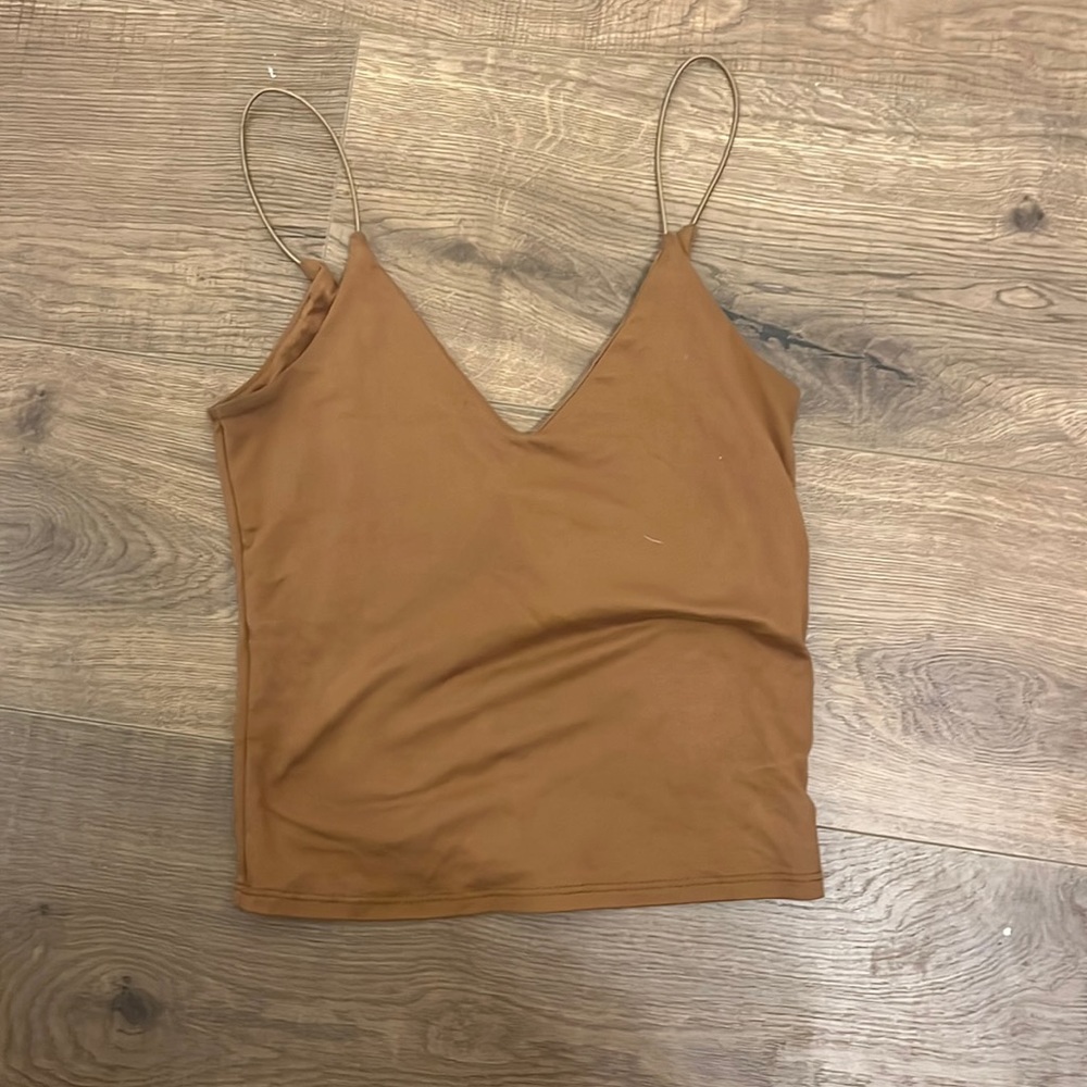 Brown tank top.